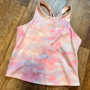 all in motion Pink Marble-Print Racerback Tank